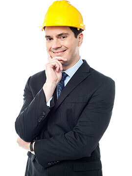 Smiling business man in yellow helmet - Charleston Dock Doctors LLC