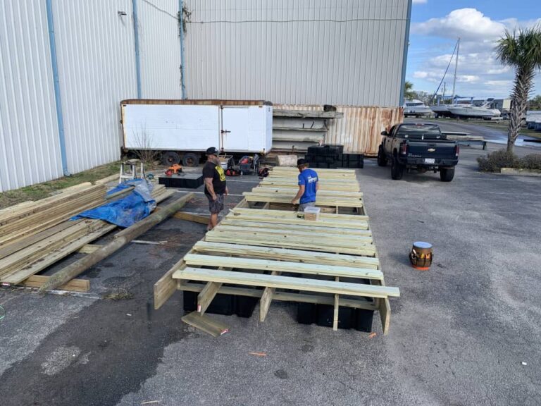 Floating Dock Construction by Charleston Dock Doctors LLC Workers