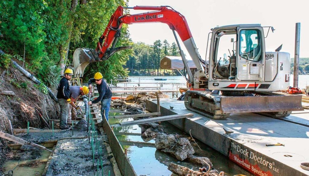 Marine Construction underway Charleston Dock Doctors LLC Workers